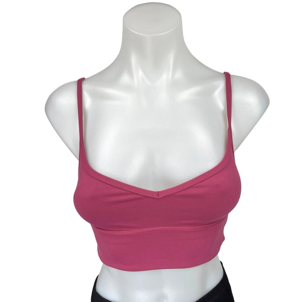 Lululemon Womens Pink Knit Sleeveless Stretch Cami Camisole Crop Tank Top Size 2